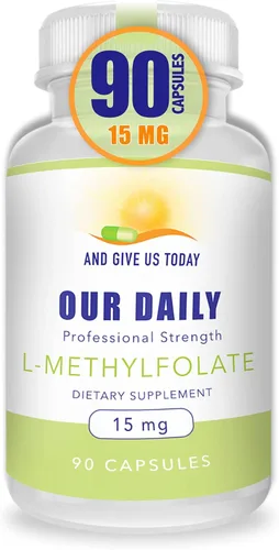 Our Daily Vites L-metilfolato 15 mg/15,000 mcg - Suplemento activo de folato 5-MTHF - Folato de metilo de alta potencia - Apoya la energía y el