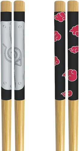 Miniatura 4 de Naruto Shippuden - Juego de 2 pares de palillos coleccionables de bambú de anime de 8.85 pulgadas de largo
