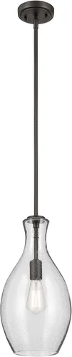 Miniatura 6 de Kichler Everly - Colgante de cristal (13.75 pulgadas, 1 hora de luz), color bronce antiguo