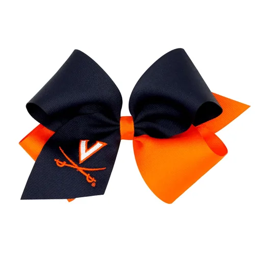 Miniatura 24 de Divine Creations - Lazo para el pelo de dos tonos para niñas con temática universitaria para el día del juego, por Wee Ones en un clip WeeStay