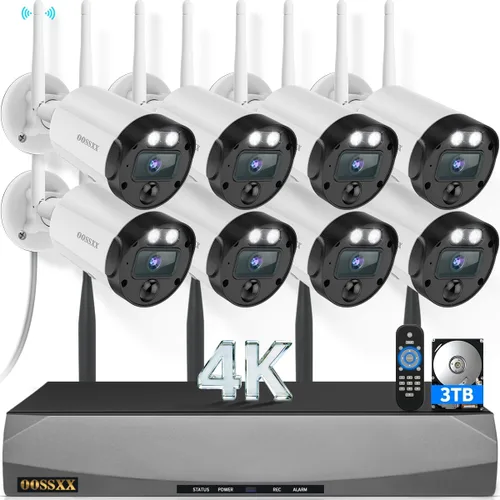 Miniatura 10 de Sistema de cámara de seguridad inalámbrica 4K para exteriores, largo alcance +76% WiFi, cámaras de antenas duales y NVR de 4 antenas, detección