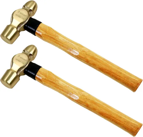Miniatura 7 de WEDO Martillo de Bola de Latón con Mango de Fibra de Vidrio, Martillo de Bola Pein, 1lb, 280mm, 11