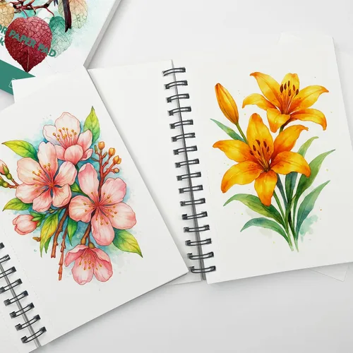 Miniatura 7 de KOVIEDE Bloc de papel de acuarela 100% algodón, 30 hojas de 7 x 10 pulgadas, encuadernado en espiral, 140 libras/10.58 oz/m², cuaderno de bocetos