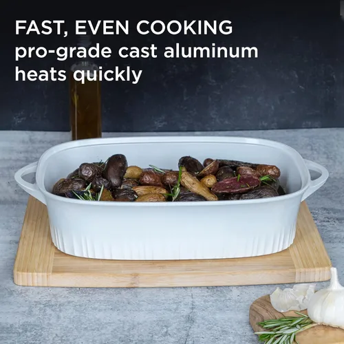 Miniatura 3 de CorningWare QuickHeat - Tostador de aluminio fundido de 5.7 cuartos de galón con tapa e interior de cerámica antiadherente, ligero y rápido