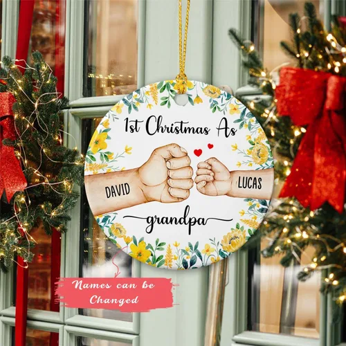 Miniatura 2 de Adorno de Navidad como abuelo de Navidad 2025, adorno personalizado de nuestra primera Navidad como abuelo para nuevo abuelo, adorno de cerámica