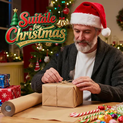 Miniatura 7 de PerkHomy - Rollo de papel kraft marrón de 17.5 x 1.200 pulgadas (100 pies) para envoltura de regalos, tablón de anuncios, manualidades, ramo