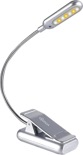 Miniatura 19 de VAVOFO Luz de lectura recargable con clip, 7 LED con 3 temperaturas de color, 9 niveles de brillo, luces de libro para leer en la cama con indicador
