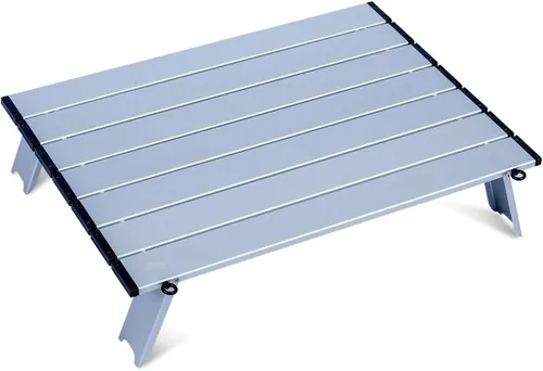 Miniatura 11 de iClimb - Mesa plegable ultraligera y compacta de mini playa y picnic de aluminio con bolsa de transporte, dos tamaños (negro - S)