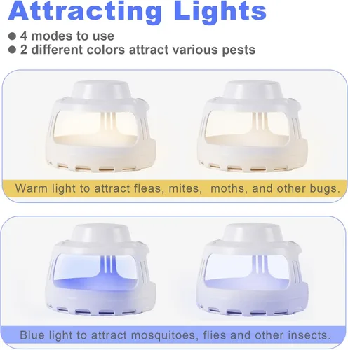 Miniatura 2 de Trampa para pulgas para el hogar, trampa eléctrica de plagas para interiores con 10 recambios de tablero adhesivo, trampa de luz nocturna
