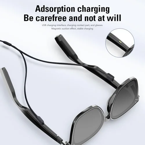 Miniatura 8 de Lentes de sol inteligentes Bluetooth para hombres y mujeres, gafas de audio con altavoces, protección UV400, asistente de voz, disparo remoto, carga