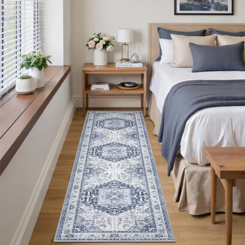 Miniatura 63 de Alfombra de pasillo lavable de 2 x 6 pies - Alfombras de cocina con respaldo antideslizante vintage suave estilo granja, alfombra de entrada