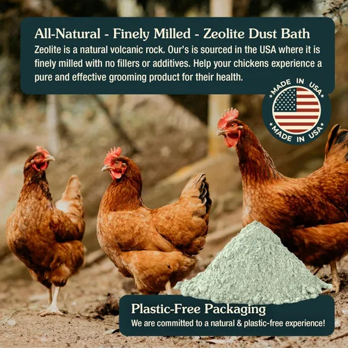Miniatura 9 de Baño de Polvo de Zeolita para Pollos, 6 lb Polvo de Zeolita Finamente Molido Totalmente Natural Empaque de Caja de Papel Kraft Natural Hecho