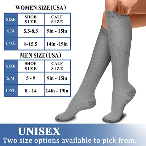 Miniatura 7 de CHARMKING - Calcetines de compresión para mujeres y hombres (3 pares), 15-20 mm Hg, el mejor apoyo para atletismo, running o ciclismo, mejora