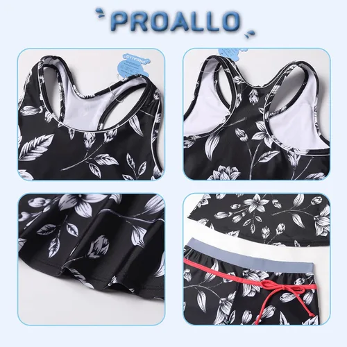 Miniatura 3 de PROALLO Traje de baño de verano para niñas pequeñas, traje de baño de dos piezas tipo tankini