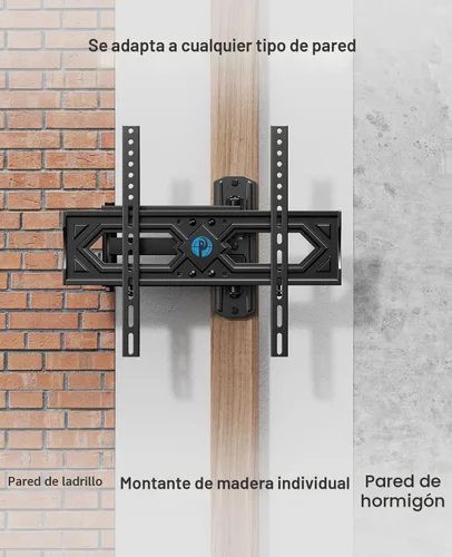Miniatura 3 de Pipishell Soporte de pared para TV de movimiento completo para televisores curvos planos de 26 a 65 pulgadas, brazos articulados individuales