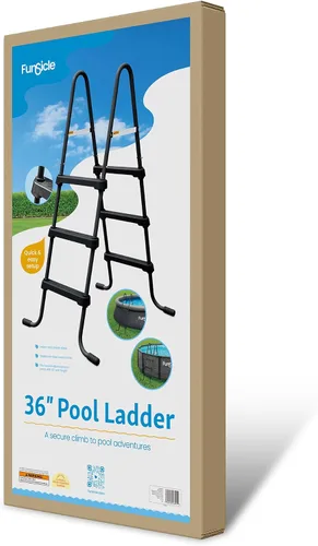 Miniatura 6 de Funsicle SureStep - Escalera de piscina de acero ligero de 3 escalones para exteriores con pies antideslizantes para uso en exteriores, color negro