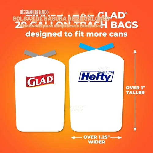 Miniatura 3 de Hefty Bolsas de basura ultra fuertes de 20 galones, bolsas de basura XL altas de 20 galones, cierre de cordón, control continuo de olores, aroma