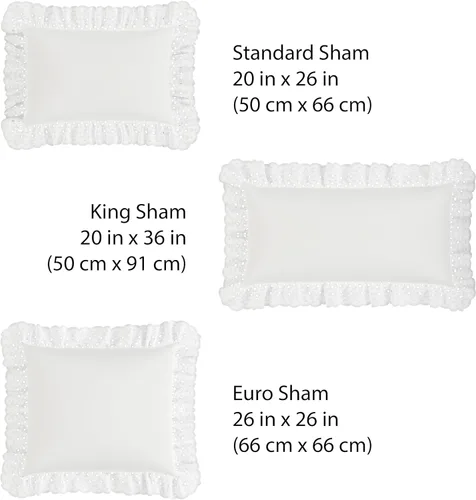 Miniatura 6 de Nuevas ideas Anilla Ruffled almohada 2 unidades Sham, Algodón, Blanco, Europeo