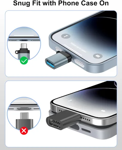 Miniatura 6 de Adaptador USB C a USB, paquete de 4 unidades, transferencia de datos de alta velocidad USB C macho a USB 3.0 hembra OTG adaptador para Apple iPhone