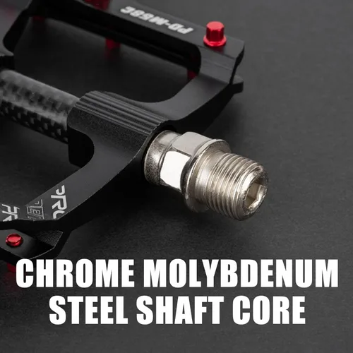Miniatura 6 de Pedales de bicicleta de montaña Tubo de eje de fibra de carbono Pedales de bicicleta de aluminio 2 rodamientos ligeros ahorro de mano de obra