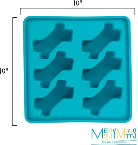 Miniatura 2 de Messy Mutts Molde de silicona enmarcado para paletas Bandeja de 10 x 10 pulgadas 6 golosinas fáciles de llenar por bandeja Líneas de llenado