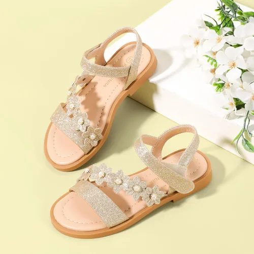 Miniatura 3 de PANDANINJIA Gina - Sandalias de verano con punta abierta para niñas, zapatos planos de vestir para niñas pequeñas y grandes