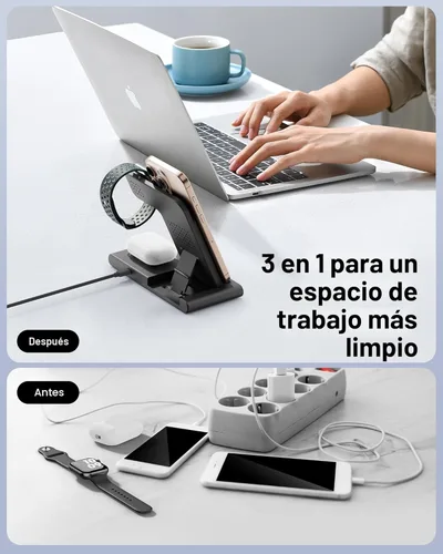 Miniatura 4 de RYND Cargador rápido inalámbrico portátil de viaje 2026 para Apple y estación de carga Android, carga 3 en 1 para iPhone 17 16 15 14 13 12, Apple