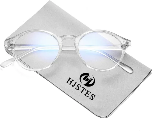 Miniatura 11 de HJSTES Gafas de Luz Azul Vintage para Mujeres y Hombres Redondas que Bloquean la Luz Azul con Marco Grueso TR90