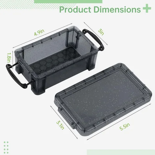 Miniatura 4 de Mini recipientes de almacenamiento de plástico con tapas de bloqueo, 6 cajas de plástico pequeñas de 5.4 x 3 x 2 pulgadas, cajas de colores surtidos