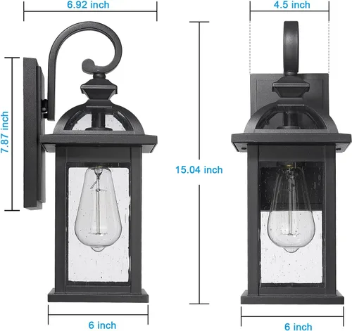 Miniatura 4 de Darkaway Lámparas de pared para exteriores, paquete de 2 con lámpara colgante para exteriores, para porche, patio, jardín