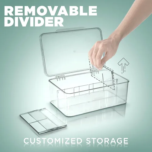 Miniatura 5 de Utopia Home - Organizador de bolsas de té con tapas, (1 unidad) Caja de almacenamiento transparente para despensa - Organizadores de partición