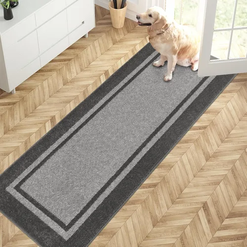 Miniatura 27 de PURRUGS Tapete para puerta con atrapamiento de suciedad, 20 x 32 pulgadas, antideslizante, lavable a máquina, tapete de entrada, tapete para puerta