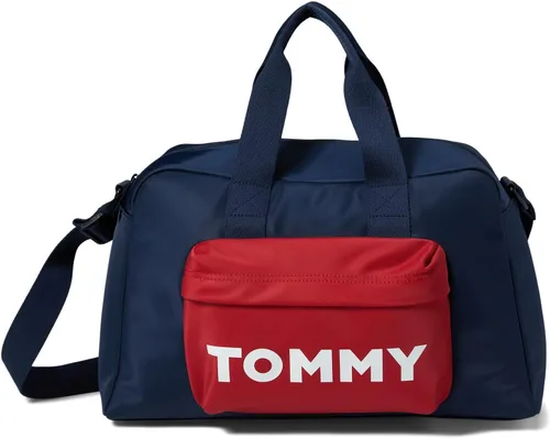 Tommy Hilfiger Elsie II - Bolsa de lona convertible con logotipo en negrita de nailon, Azul marinoRojo, talla única , Elsie Ii - Bolsa de lona
