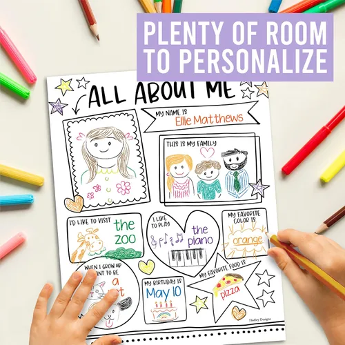 Miniatura 5 de Hadley Designs Póster All About Me para el aula, póster de 20 estrellas, artículos escolares de 100 días de escuela, póster de estrella