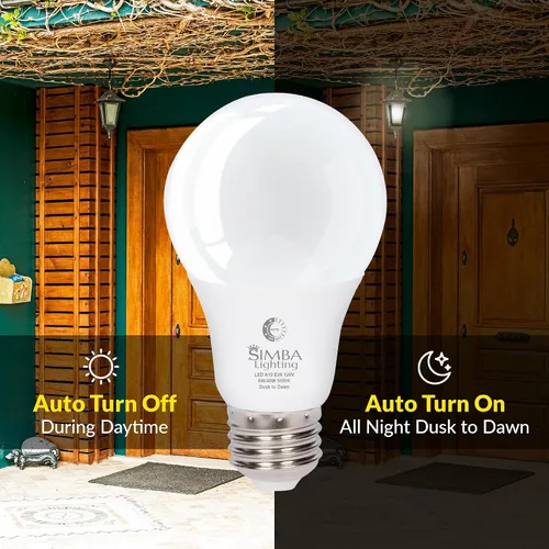 Miniatura 4 de Simba Lighting Bombillas LED para exteriores con sensor de fotocélula del atardecer al amanecer, encendido y apagado automático inteligente