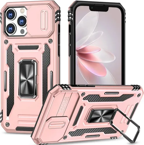 Miniatura 84 de Funda para iPhone 13 Pro con funda para cámara, con soporte de anillo para soporte, con función de montaje magnético para automóvil, para iPhone 13