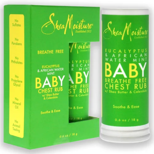 Miniatura 3 de Pomada para frotar el pecho del bebé de menta de eucalipto y agua africana de karité, unisex, 0.6 onzas