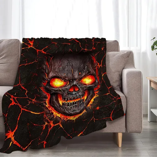 Miniatura 56 de Manta de Calavera Regalos Horribles para Niños y Niñas Mantas de Tiro de Fantasma Manta Suave Manta Cálida de Vellón Franela Mantas de Felpa