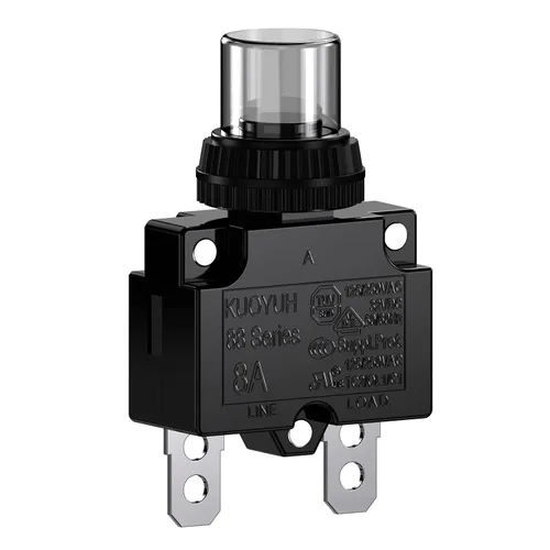 Miniatura 7 de Disyuntores de 3 Amperios Protector de Interruptor de Sobrecarga Térmica Serie 88 Restablecimiento Manual con Botón Pulsador con Terminales