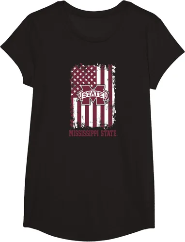 Miniatura 5 de Camiseta patriótica retro con bandera estadounidense de los Mississippi State Bulldogs, Negro