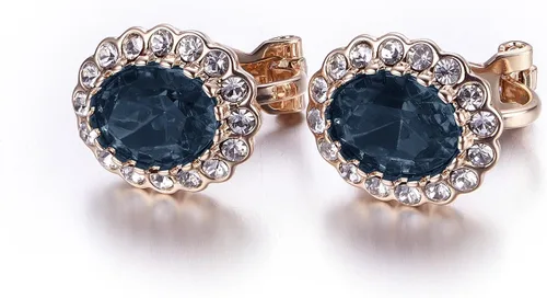 Miniatura 34 de Yoursfs Austria - Aretes de clip de cristal para mujer, chapados en oro de 18 quilates, joyería de moda con halo de circonita cúbica, aretes sin