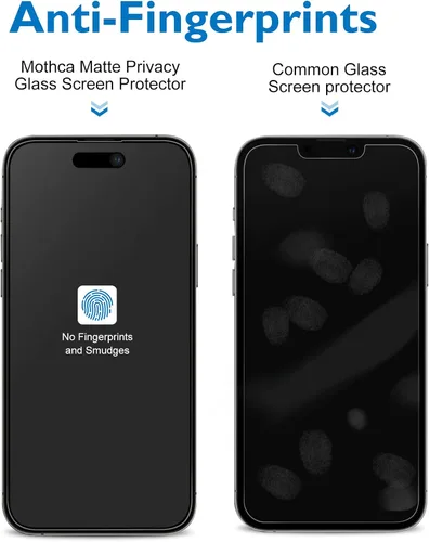 Miniatura 3 de Mothca Protector de pantalla mate de privacidad para iPhone 14 Pro Max de 6.7 pulgadas con pegatina de alineación, vidrio templado antiespía