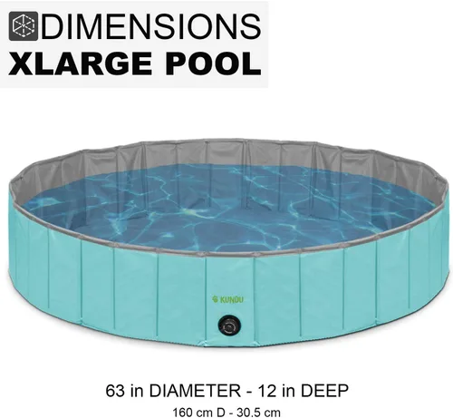 Miniatura 3 de Kundu Redonda (63 pulgadas de diámetro x 12 pulgadas de profundidad) PVC resistente al aire libre para mascotas y niños piscina / bañera - portátil