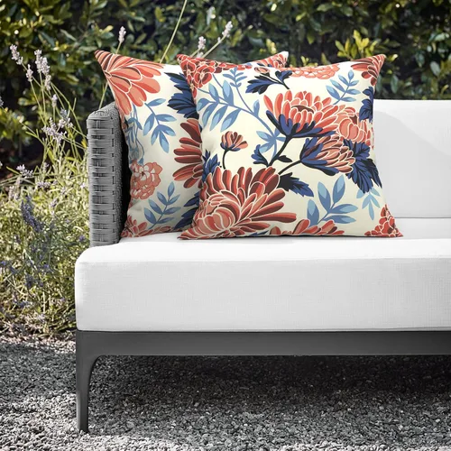 Miniatura 418 de Juego de 2 almohadas para exteriores de 16 x 16 pulgadas, repelentes al agua con interiores, para muebles de patio, hogar, jardín, geometría bohemia