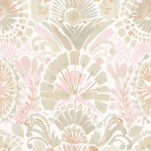 Tempaper Pink Bohemia Damask - Papel pintado desmontable y adhesivo estilo boho, 20.5 x 9 pies, fabricado en los Estados Unidos