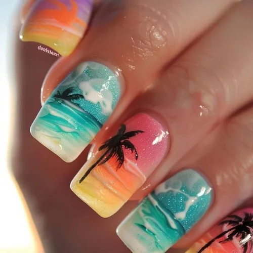 Miniatura 16 de Uñas postizas cuadradas cortas a presión, uñas postizas de color rosa, de cobertura completa, uñas postizas con purpurina plateada con diseños
