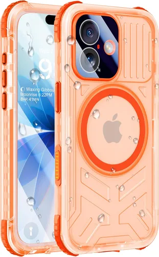 Miniatura 55 de Funda impermeable para iPhone 15 con Magsafe, protector de pantalla, cordón, IP68 militar de cuerpo completo a prueba de golpes, para deportes