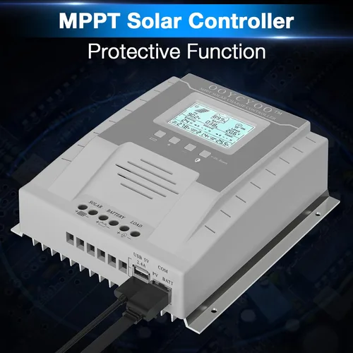 Miniatura 5 de controlador de carga MPPT 40 amperios 12V/24V Auto, regulador de carga de panel solar 40A con pantalla LCD retroiluminada máxima 100V para batería