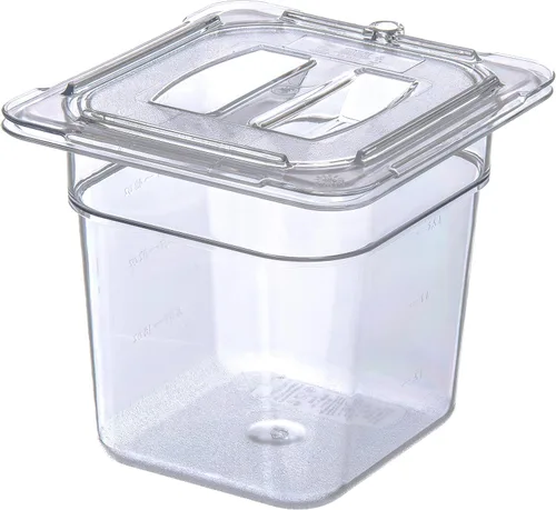 Miniatura 9 de Carlisle FoodService Products 10310U07 StorPlus - Tapa para bandeja de alimentos con mango universal de policarbonato de sexto tamaño, transparente