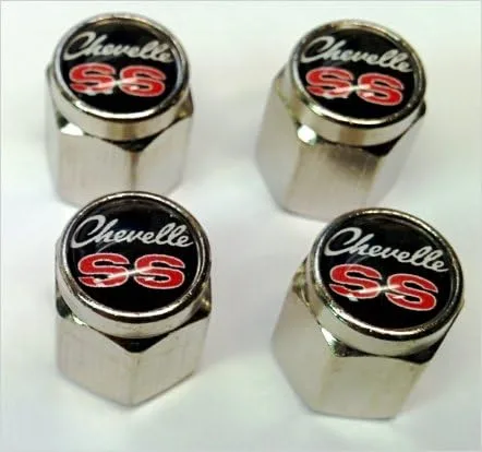 Compatible con tapones de válvula Chevelle Malibu SS 396 454 (cromado, negro)